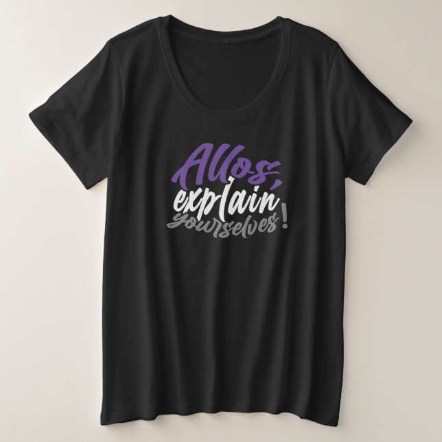 Camiseta Plus Size Allos, Explique-Se! (script) (Frente do Design)