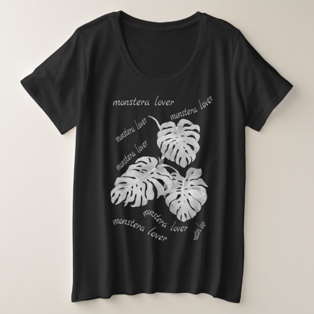 Camiseta Plus Size amante da Monstera (Frente do Design)