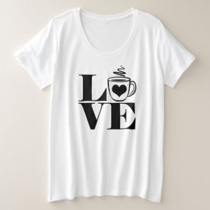 Camiseta Plus Size Amante de café café café café café café café café