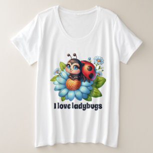Camiseta Plus Size Amante de ladybug de corte personalizável