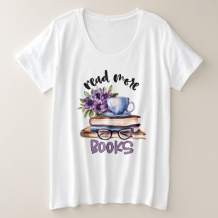 Camiseta Plus Size Amantes de livros de leitura bonitos