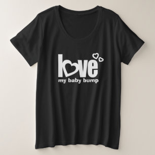 Camiseta Plus Size Ame meu T de maternidade do branco da colisão do