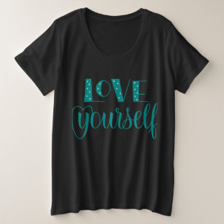 Camiseta Plus Size Ame-se Colorido, citação Mais T-Shirt