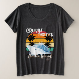 Camiseta Plus Size Amelia Island Cruise 2025 Family Group Viagem