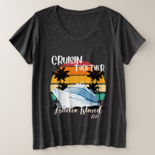 Camiseta Plus Size Amelia Island Cruise 2025 Family Group Viagem