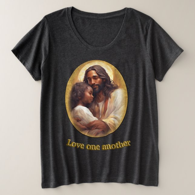 Camiseta Plus Size Amem uns aos outros (Frente do Design)