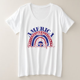 Camiseta Plus Size América belo arco-íris