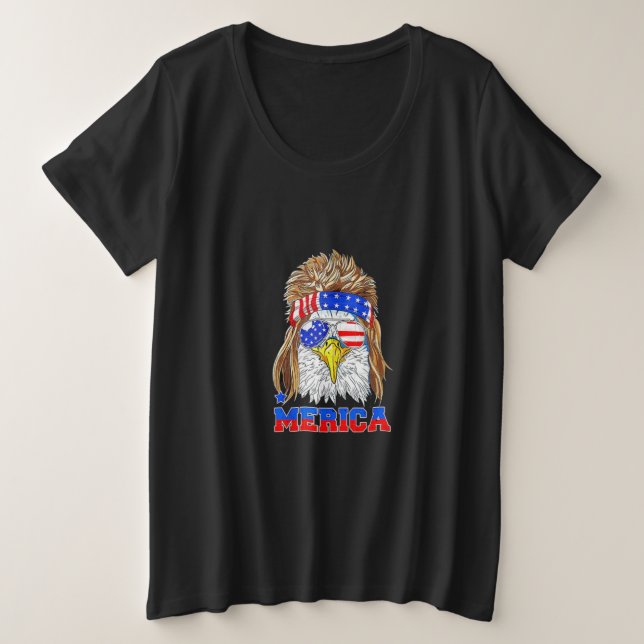 Camiseta Plus Size America Eagle Vets 4th of July Graphic (Frente do Design)