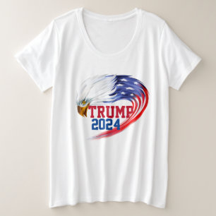 Camiseta Plus Size American Eagle Trump 2024 Womens