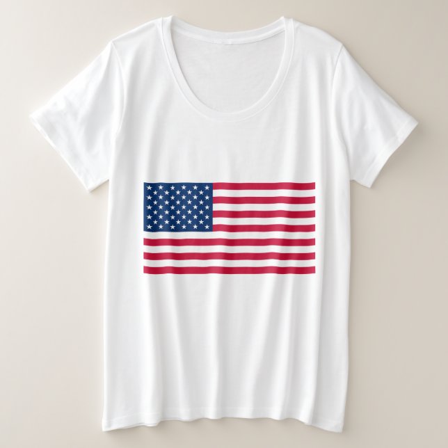 Camiseta Plus Size American Flag Plus Size T Shirt USA (Frente do Design)