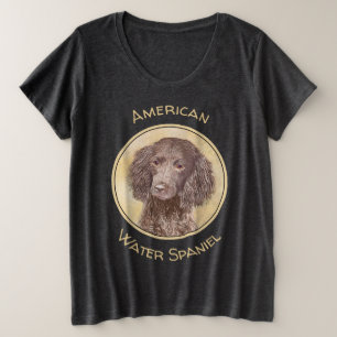 Camiseta Plus Size American Water Spaniel Painting - Arte Original de