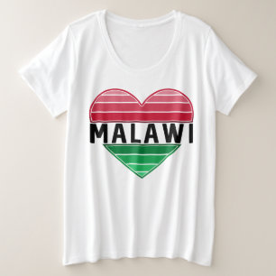Camiseta Plus Size Amo Malawi, Coração Malawi