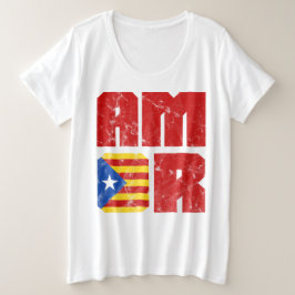Camiseta Plus Size Amor Catalão, Catalonia Estelada Flag
