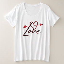 Camiseta Plus Size amor com coração