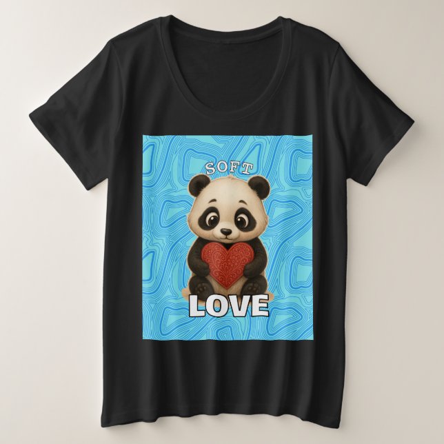 Camiseta Plus Size amor de panda (Frente do Design)