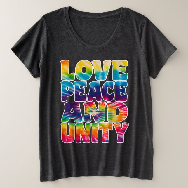 CAMISETA PLUS SIZE AMOR UNIDADE DA PAZ. (Frente do Design)