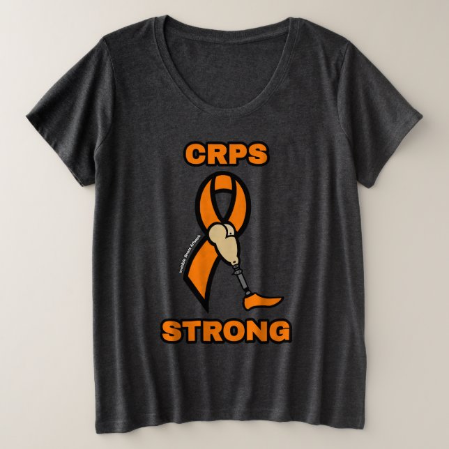 Camiseta Plus Size Amputee...CRPS (Frente do Design)