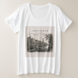 Camiseta Plus Size Amsterdam | Vintage Travel City Design
