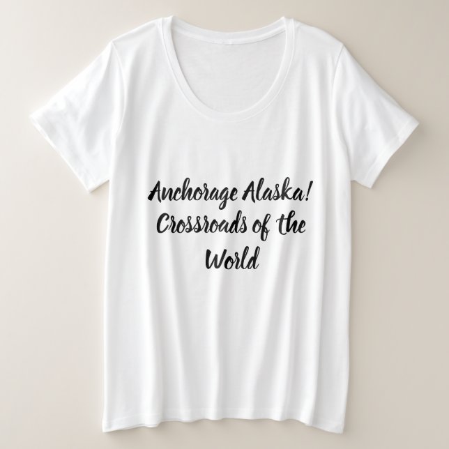 Camiseta Plus Size Anchorage Alaska Crossroad do Mundo (Frente do Design)
