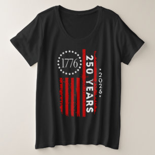 Camiseta Plus Size Aniversário de 250 anos das mulheres América
