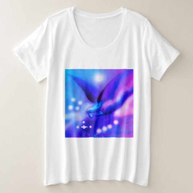 Camiseta Plus Size Anjo de Natal voador festivo (Frente do Design)