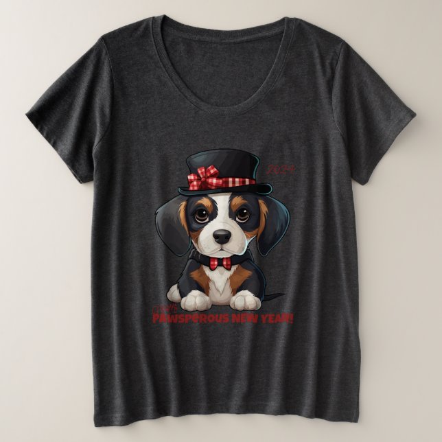 Camiseta Plus Size Ano do Woofs! (Frente do Design)