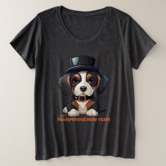 Camiseta Plus Size Ano dos Woofs! (Frente do Design)