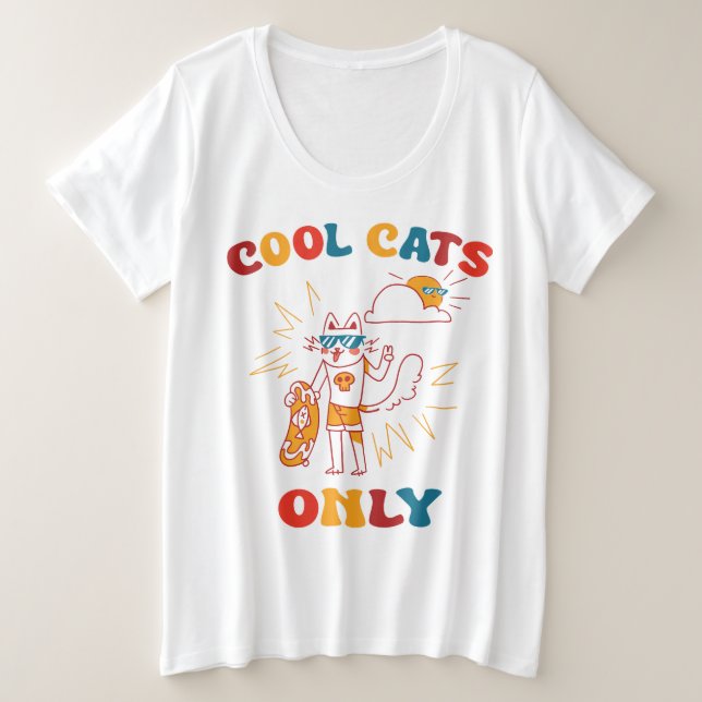 Camiseta Plus Size Apenas Gatos legal (Frente do Design)