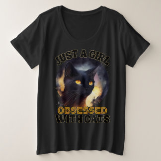 Camiseta Plus Size Apenas Um Gato De Garota