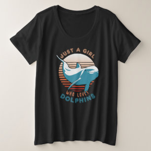 Camiseta Plus Size Apenas Uma Menina Que Ama Golfinhos