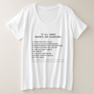 Camiseta Plus Size Apple do Lembrete do Pai da Dança