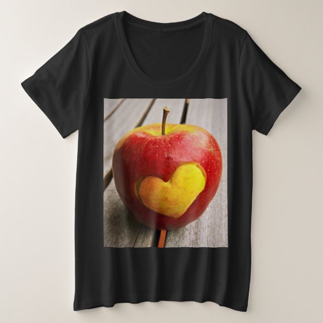 Camiseta Plus Size "Apple Love" Foto Bela. Comprar Agora (Frente do Design)