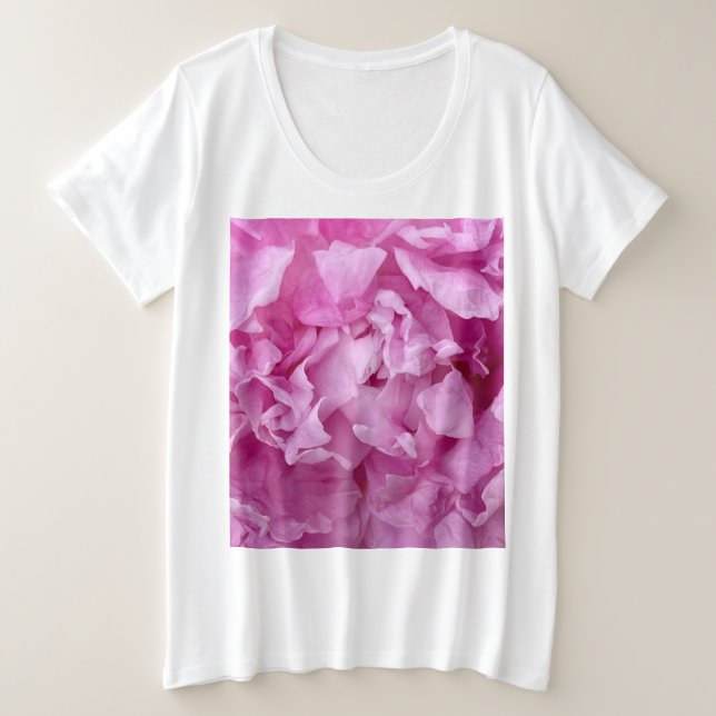 Camiseta Plus Size Aproximação de peões cor-de-rosa (Frente do Design)
