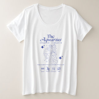 Camiseta Plus Size Aquário Zodíaco Originalidade Astrologia Arte Line