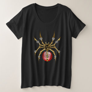 Camiseta Plus Size Aranha-do-galo em preto