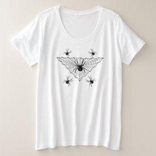 Camiseta Plus Size Aranhas de Viúva Negra em Formas de Triângulo