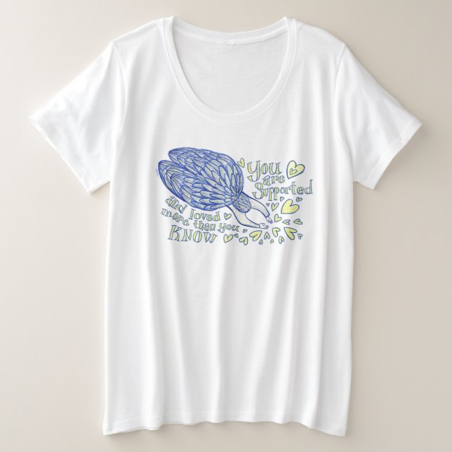 Camiseta Plus Size Archangel Michael Love & Support Custom Shirt (Frente do Design)