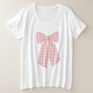 Camiseta Plus Size Arco Romântico de Coquetes Rosa Bonito Moderno