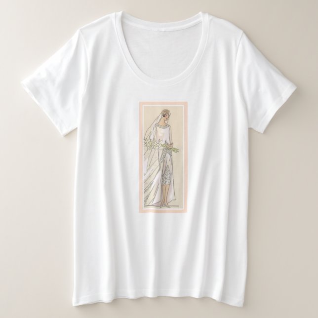 Camiseta Plus Size Art Deco Bride (Frente do Design)