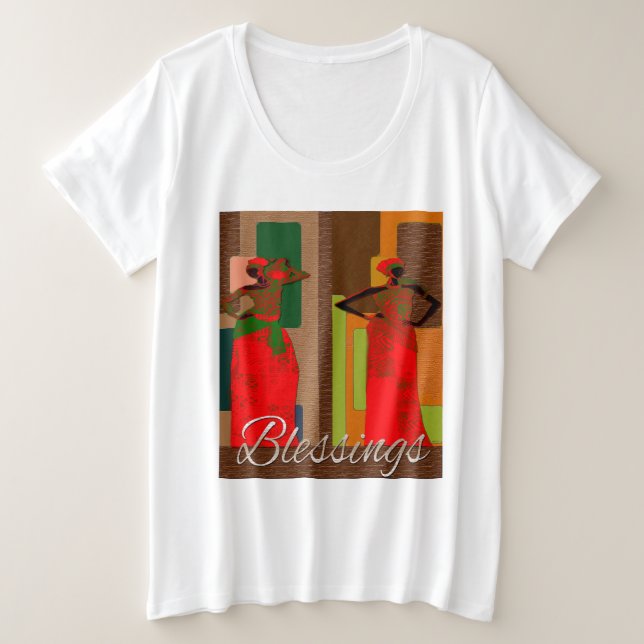 Camiseta Plus Size Arte Afrocêntrica (Frente do Design)