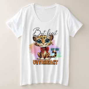 Camiseta Plus Size Arte com palavras de sarcasmo engraçado sobre reag
