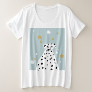 Camiseta Plus Size Arte de Abstrato de Cachorro Dalmático