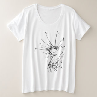 Camiseta Plus Size Arte de Tatuagem Tribal Abstrato Preto e Branco 97
