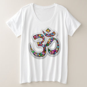 Camiseta Plus Size Arte do Símbolo Floral Namaste