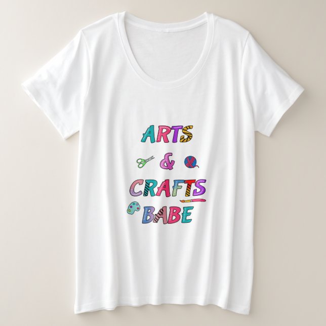 Camiseta Plus Size Artes e Artesanatos Babe (Frente do Design)