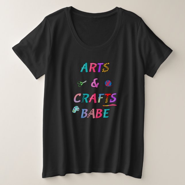 Camiseta Plus Size Artes e Artesanatos Babe (Frente do Design)