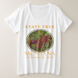 Camiseta Plus Size Árvore do Território de Montana O Pinho Ponderosa