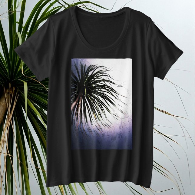 Camiseta Plus Size Árvore Tropical do Windblown Palm (Criador carregado)