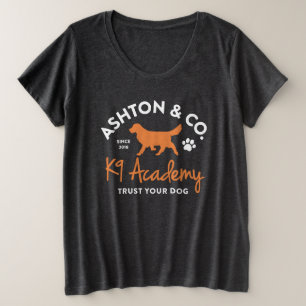 Camiseta Plus Size Ashton & Co. K9 Academy 2c. Logo Feminino Escuro
