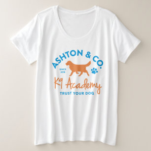 Camiseta Plus Size Ashton & Co. K9 Academy Feminino Logo 2c Branco